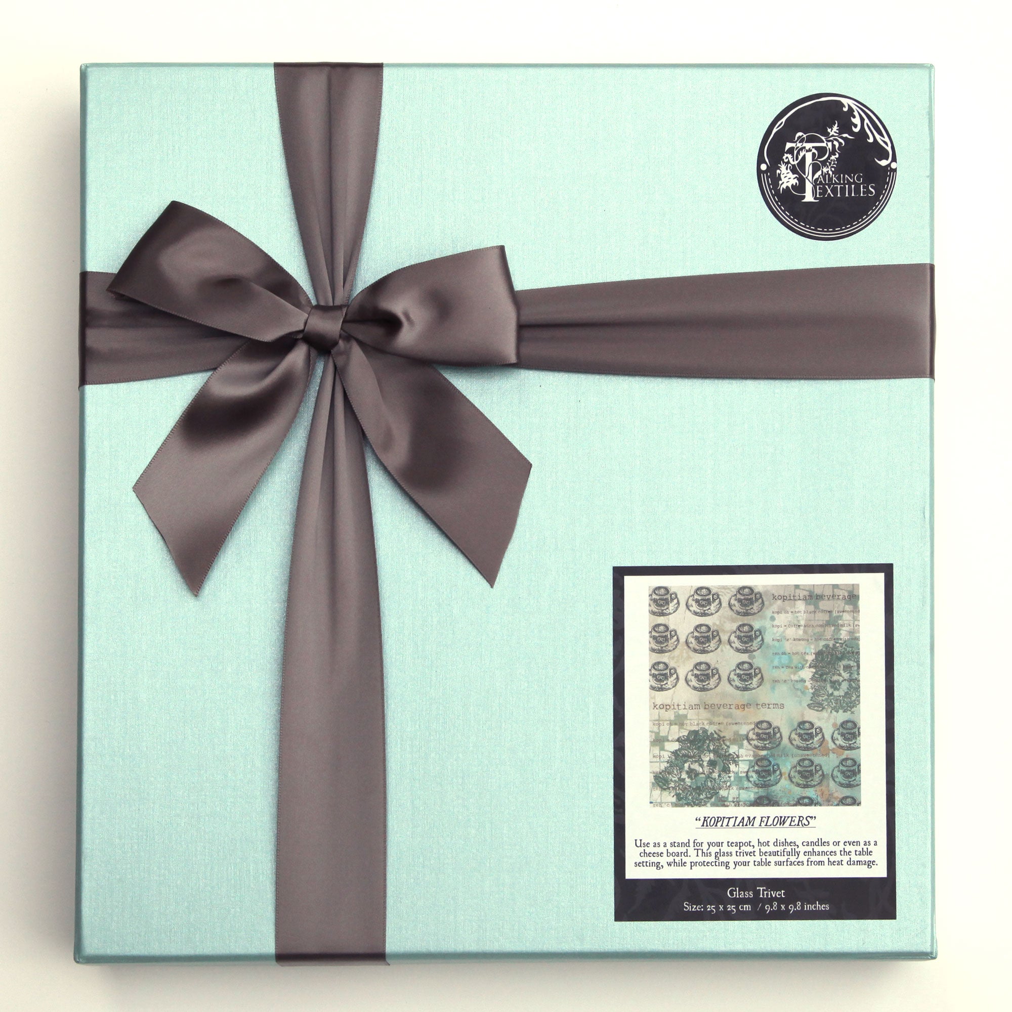 Kopitiam Flowers Glass Trivet