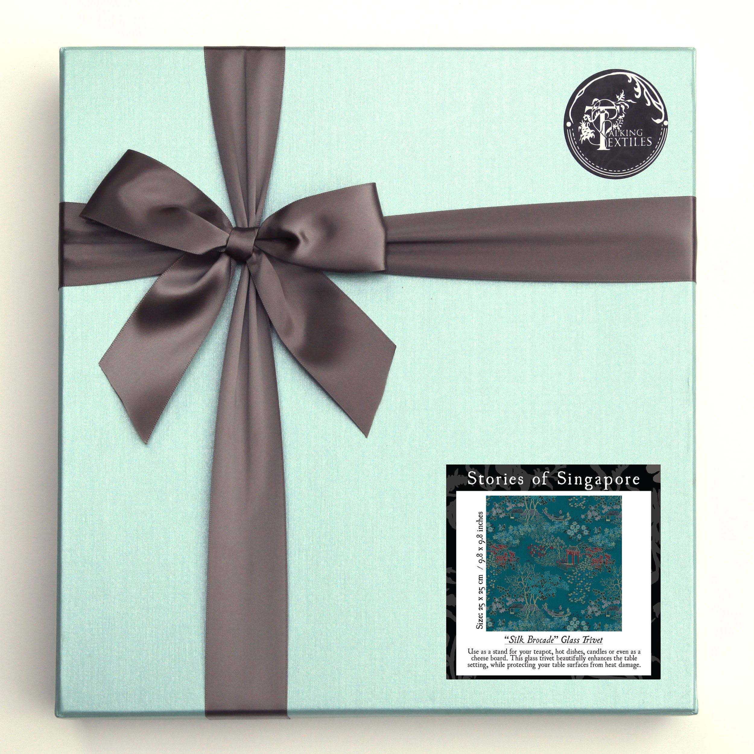 Silk Brocade Glass Trivet