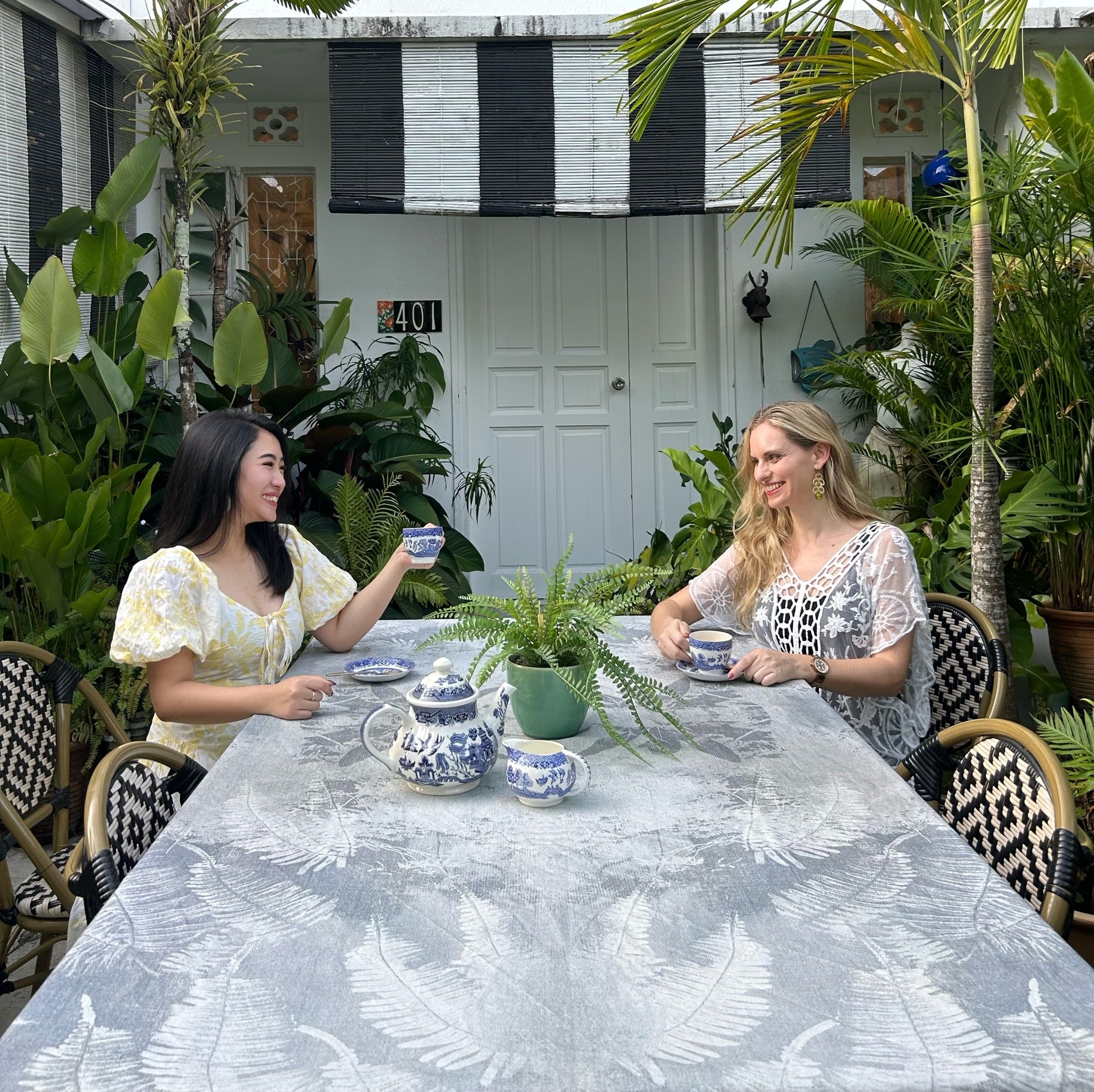 Indigo Fern Table Cloth