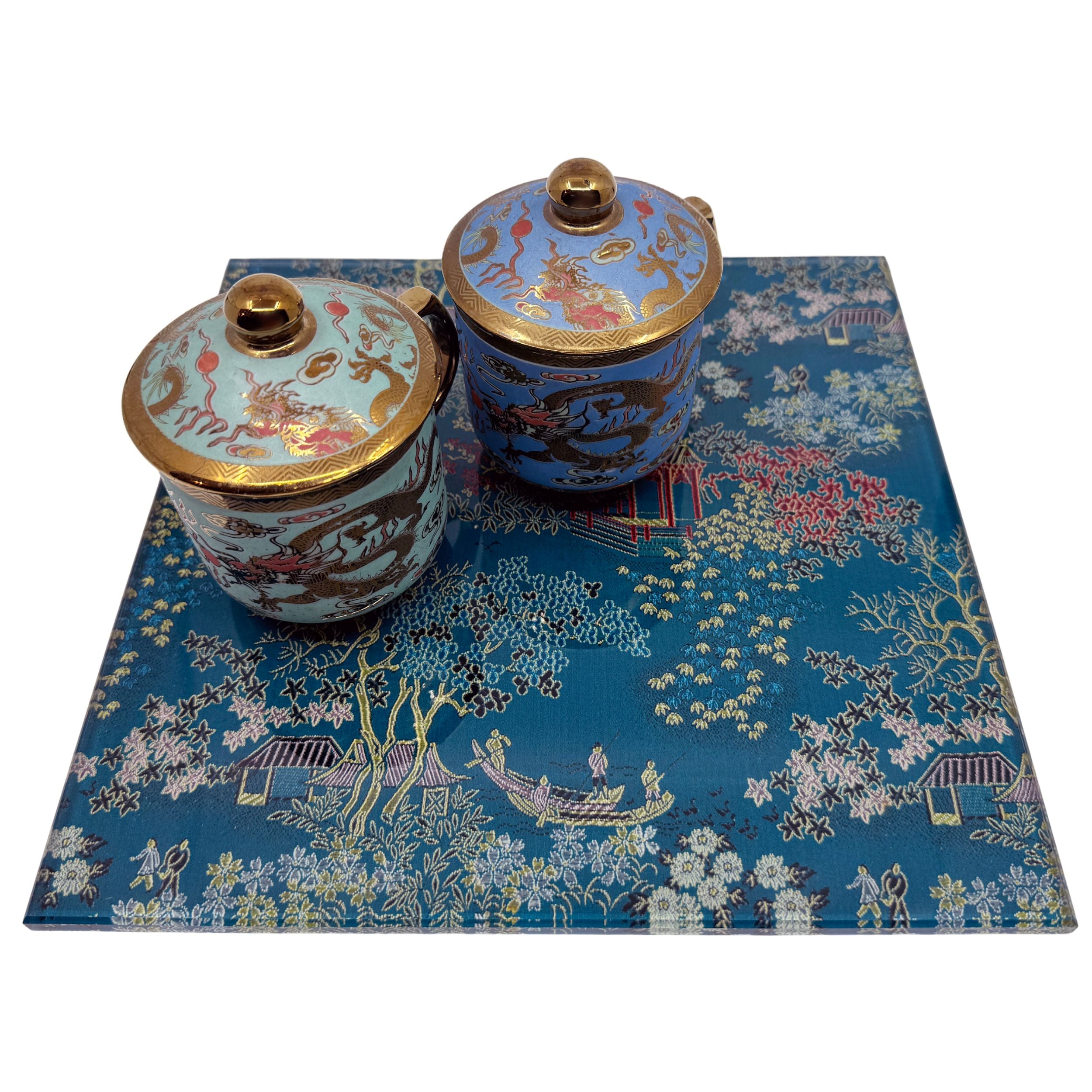 Silk Brocade Glass Trivet