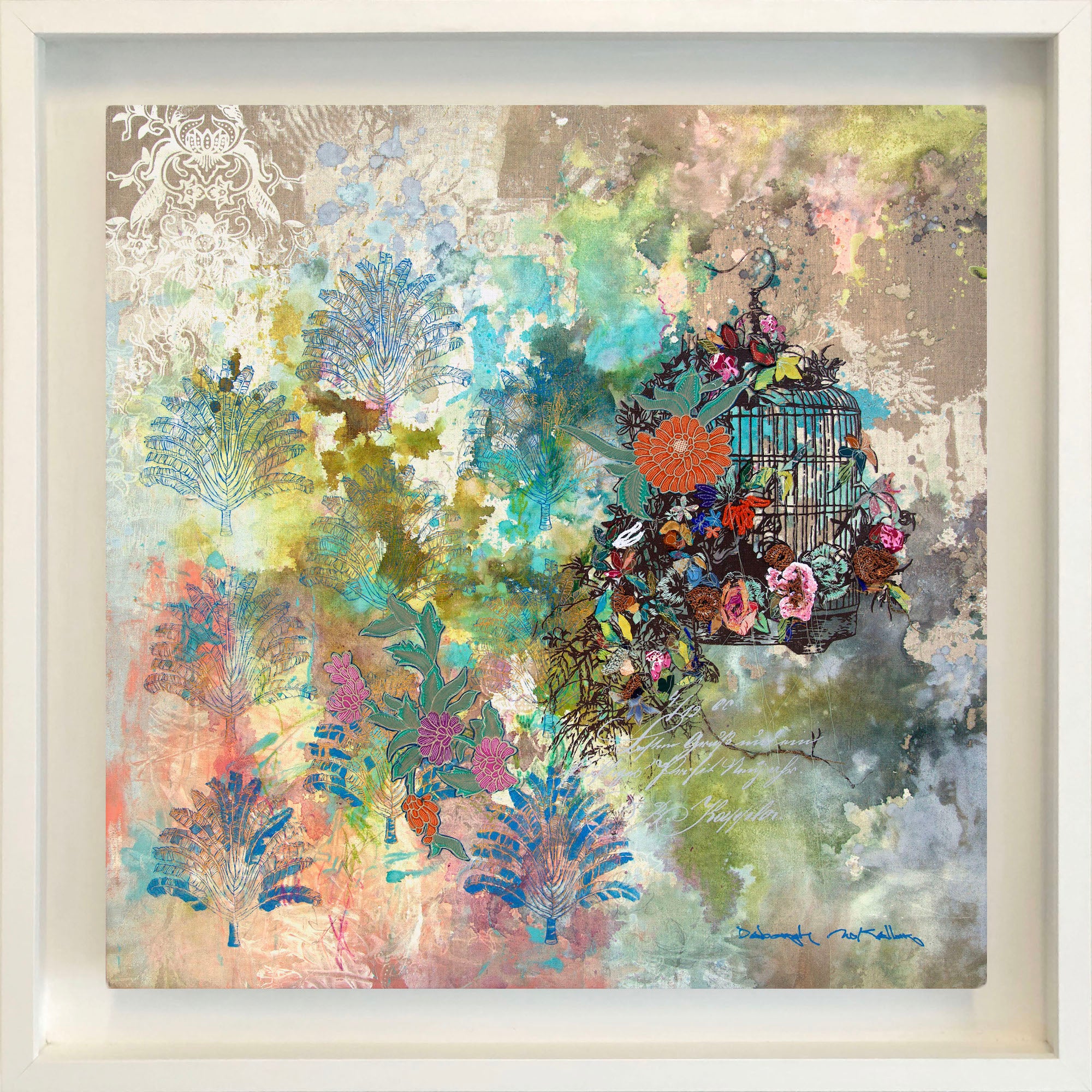 Summer Birdcage Canvas Print (74x74 cm)