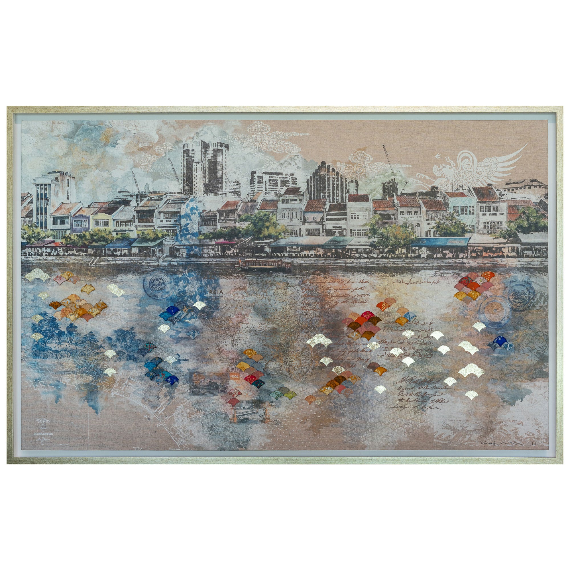 The Singapore River Hand-finished Print