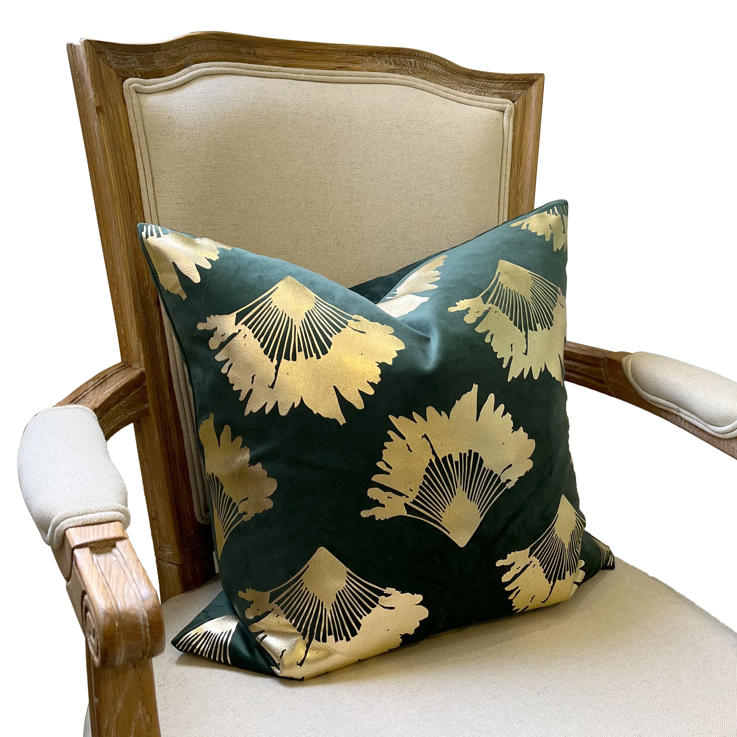Travellers Palm Cushion Cover (Green)