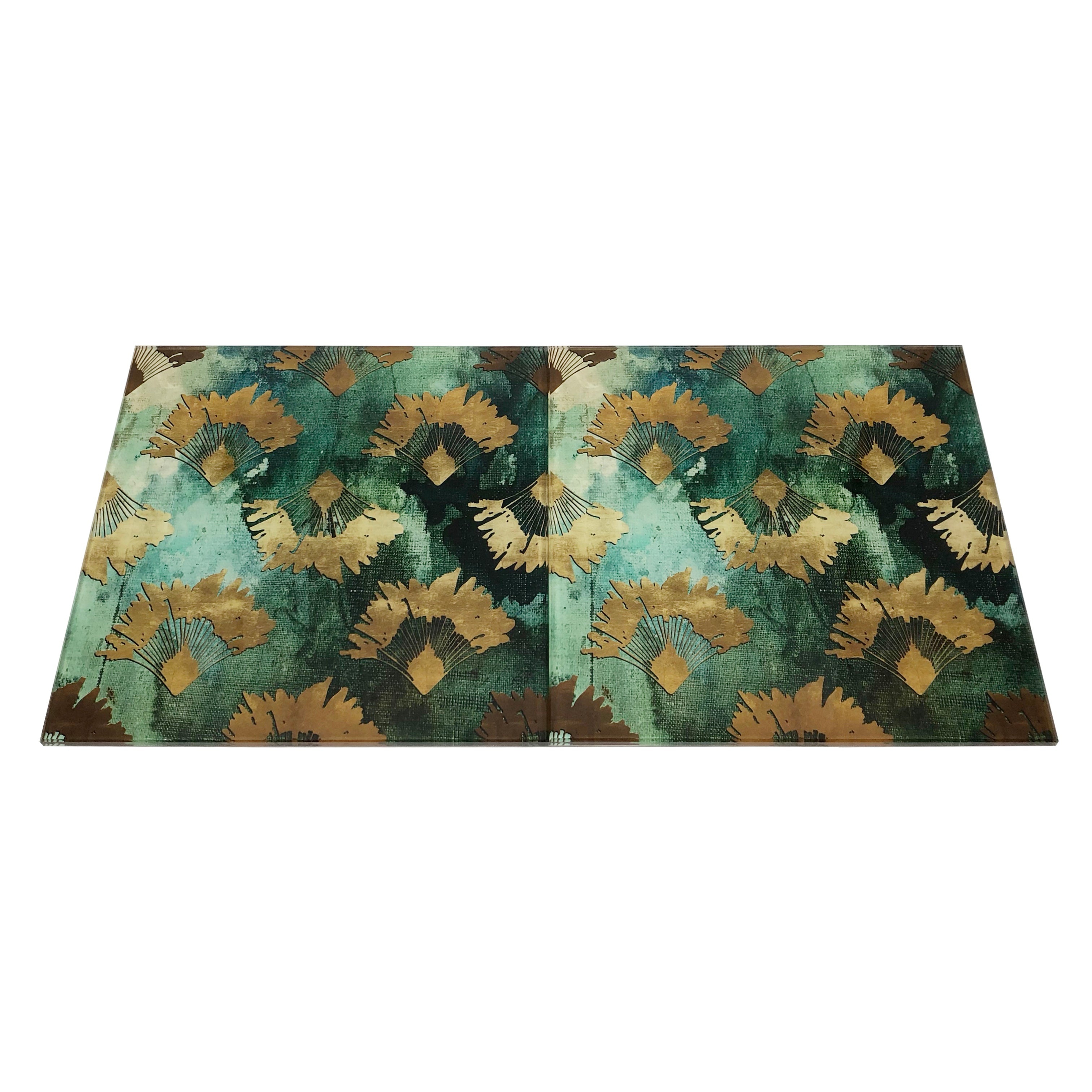 Travellers Palm in Green Glass Trivet