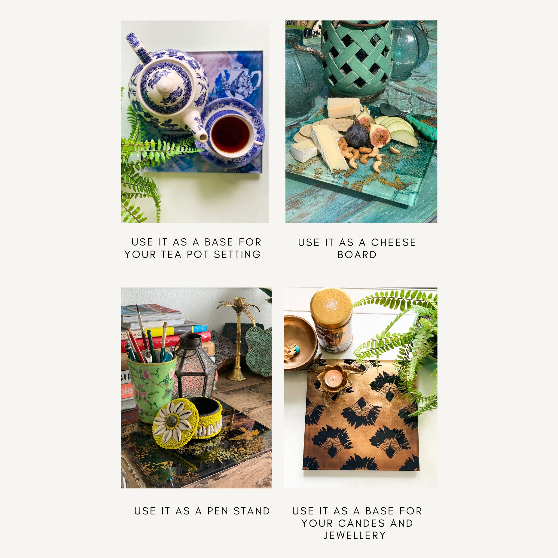 Kopitiam Flowers Glass Trivet