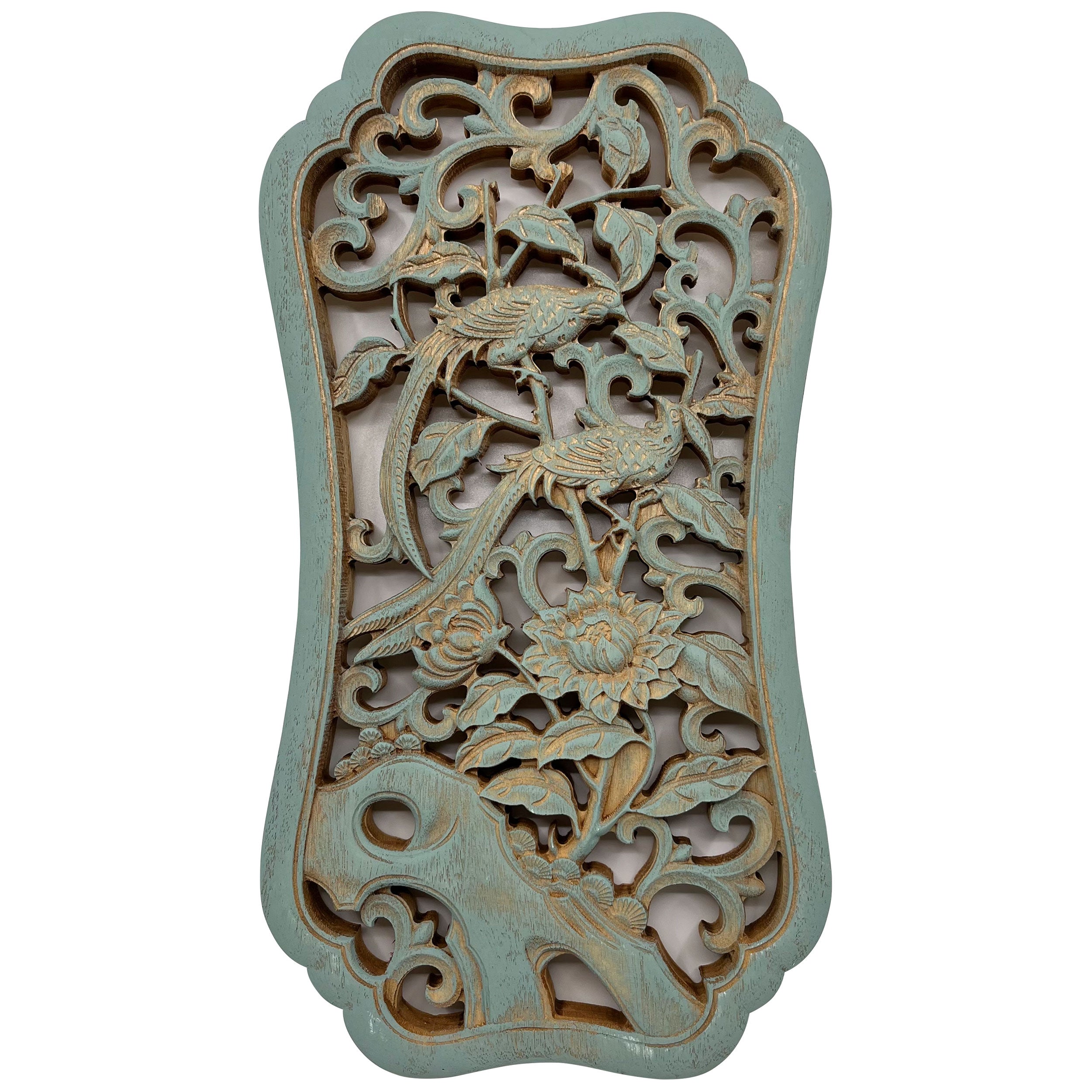 Chrysanthemums Wooden Carving