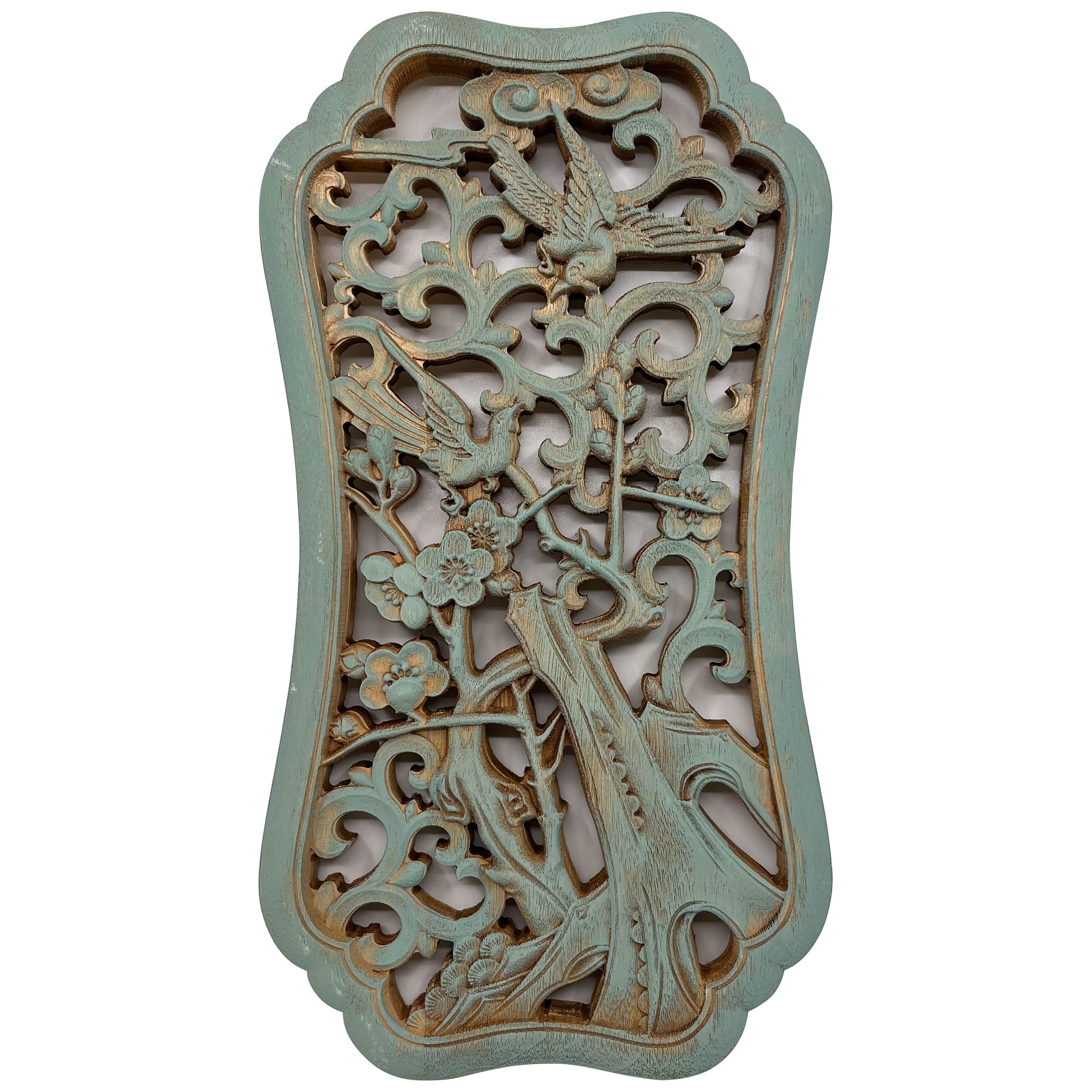 Plum Blossoms Wooden Carving