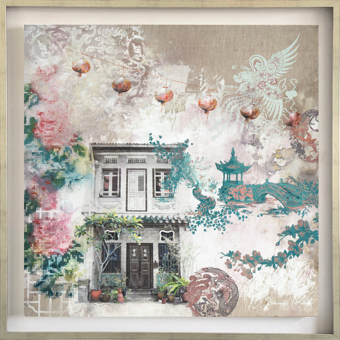 Chinoiserie My Love Canvas Print (94x94 cm)