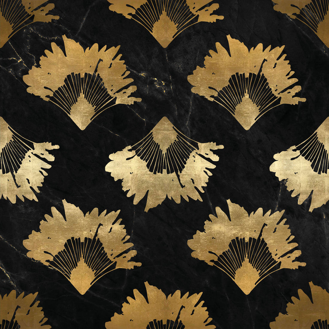 Travellers Palm in Black Glass Trivet