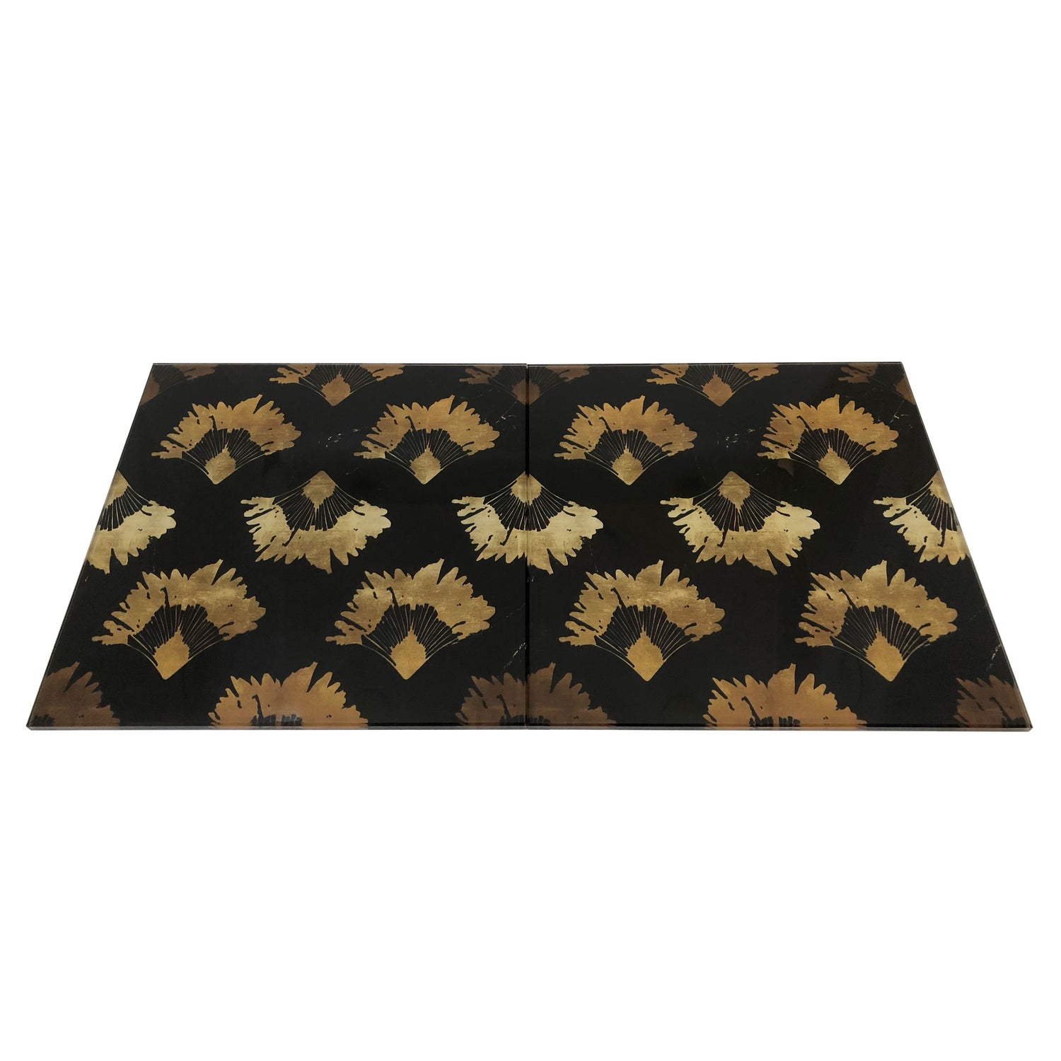 Travellers Palm in Black Glass Trivet