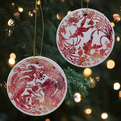 Chinese Paper Cutting Ceramic Ornaments