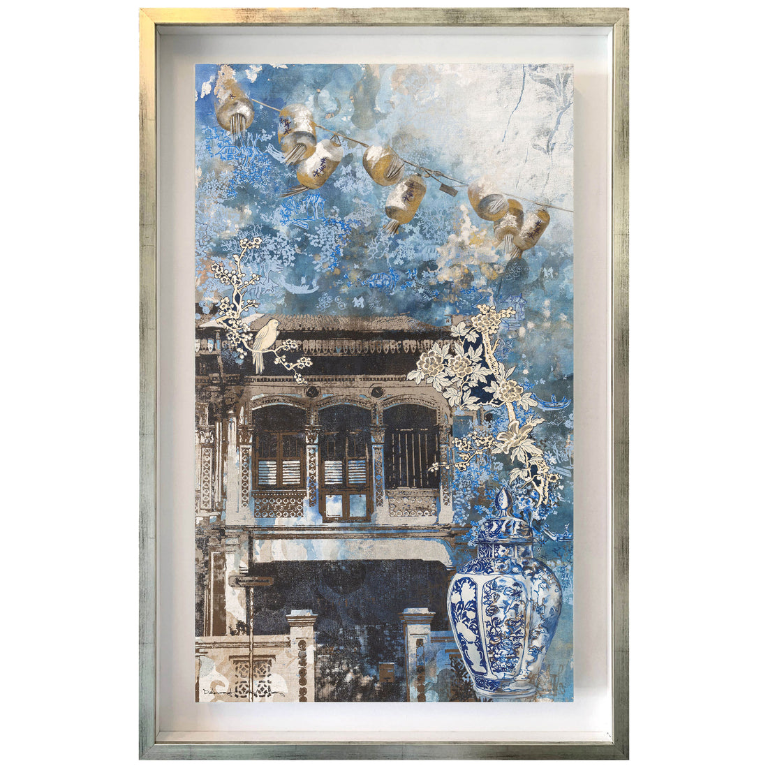 Chinoiserie en Bleu Canvas Print