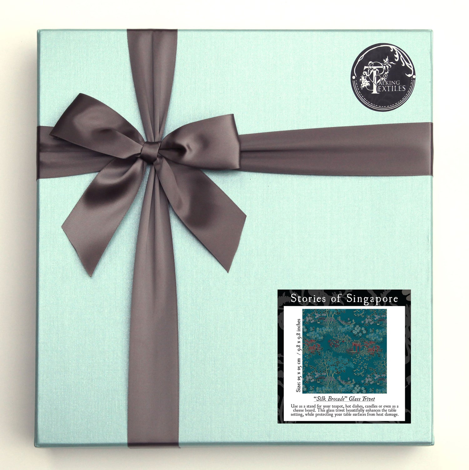 Silk Brocade Glass Trivet