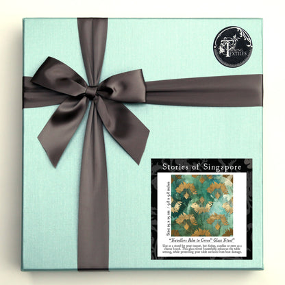 Travellers Palm in Green Glass Trivet