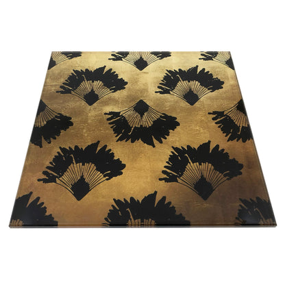 Travellers Palm in Gold Glass Trivet