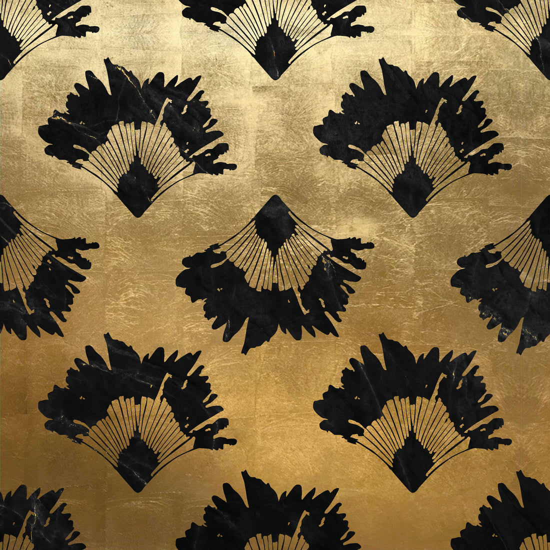 Travellers Palm in Gold Glass Trivet