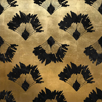Travellers Palm in Gold Glass Trivet