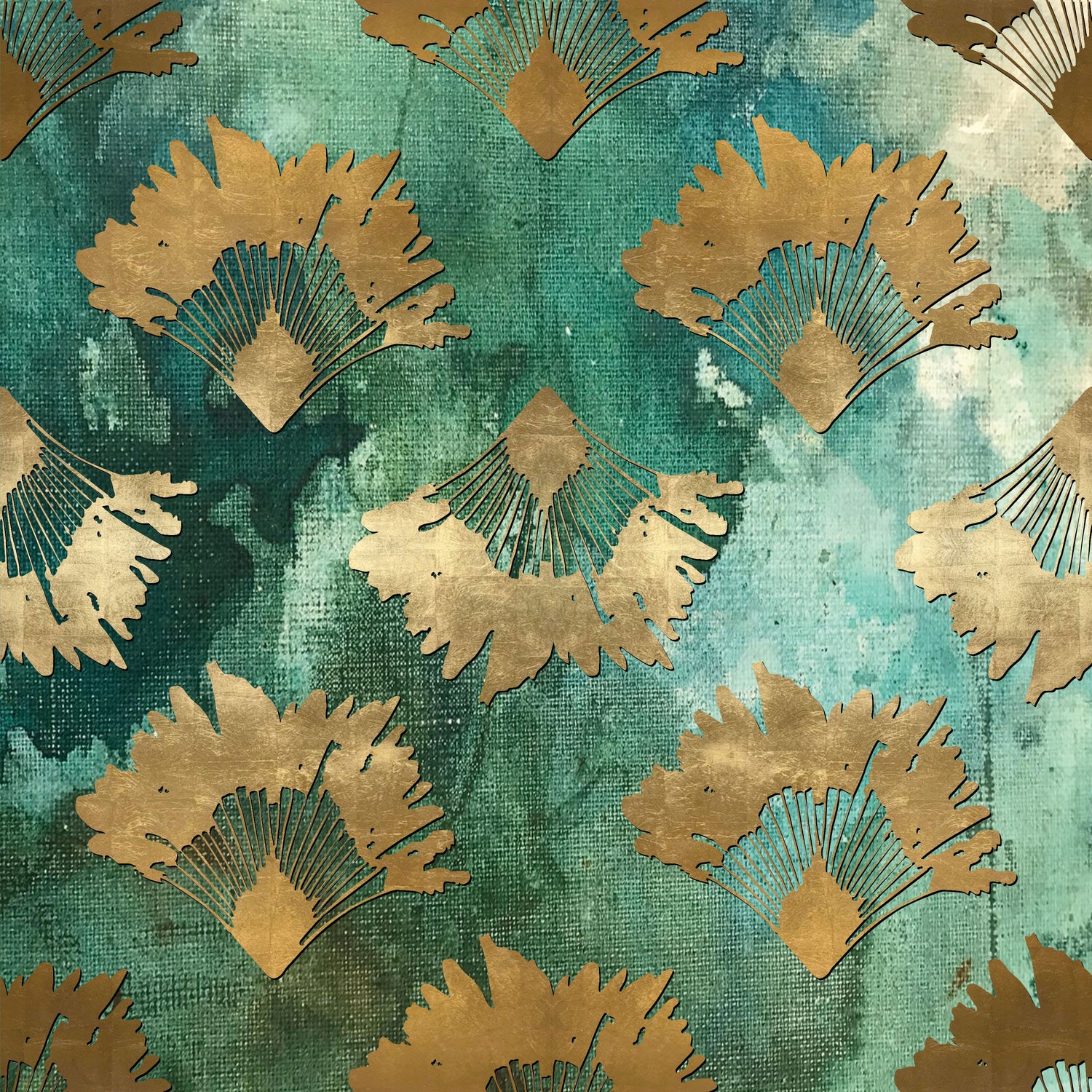 Travellers Palm in Green Glass Trivet