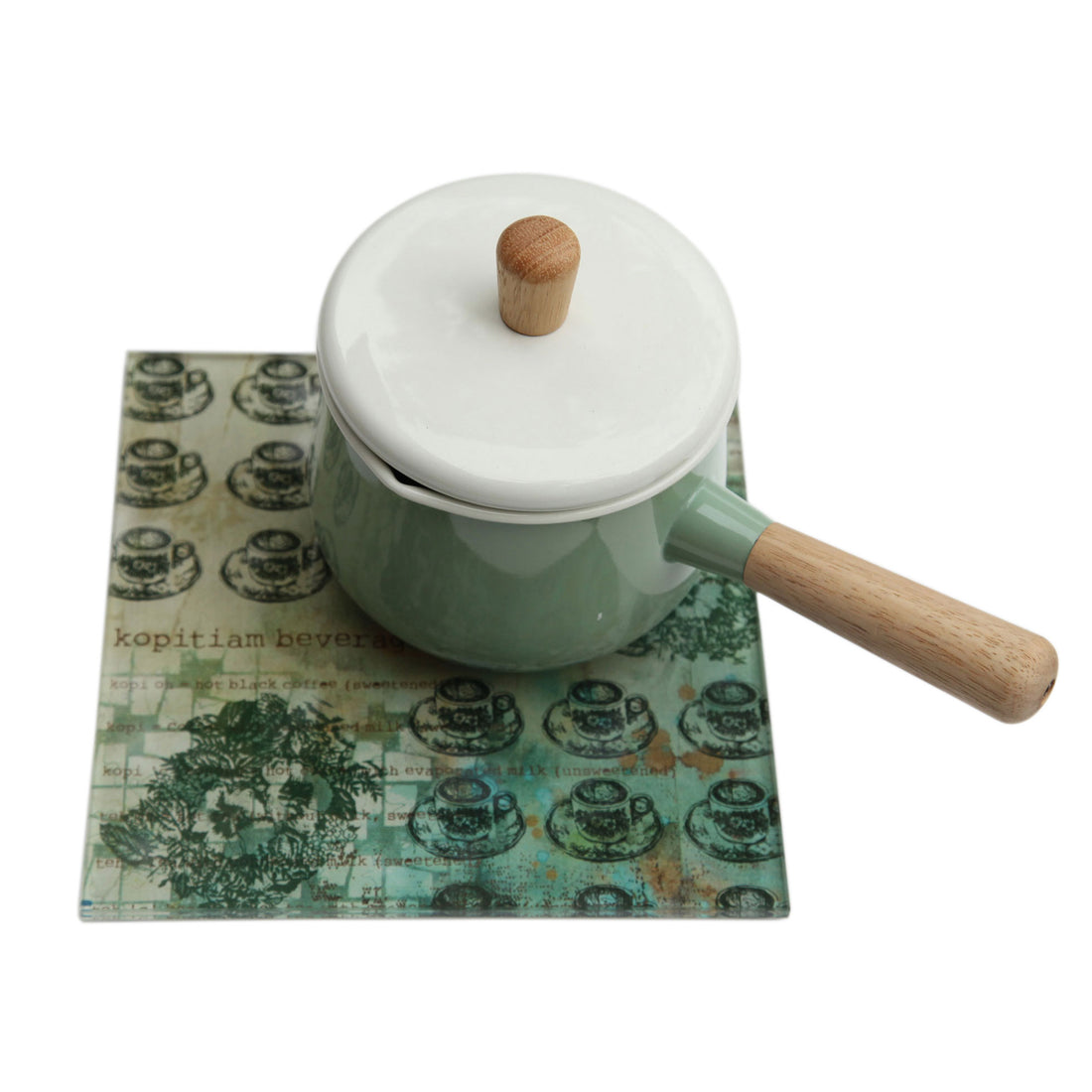 Kopitiam Flowers Glass Trivet