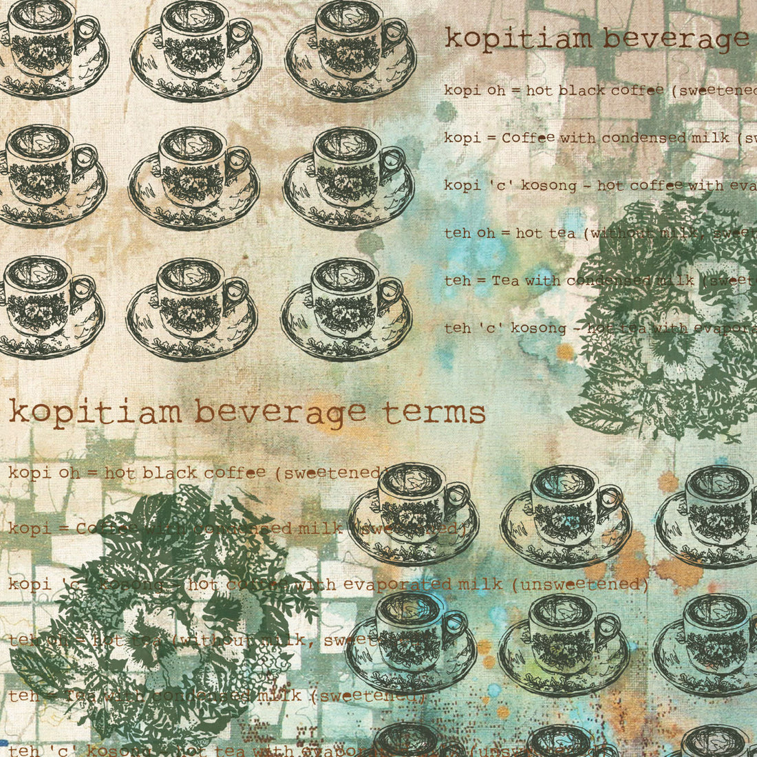 Kopitiam Flowers Glass Trivet