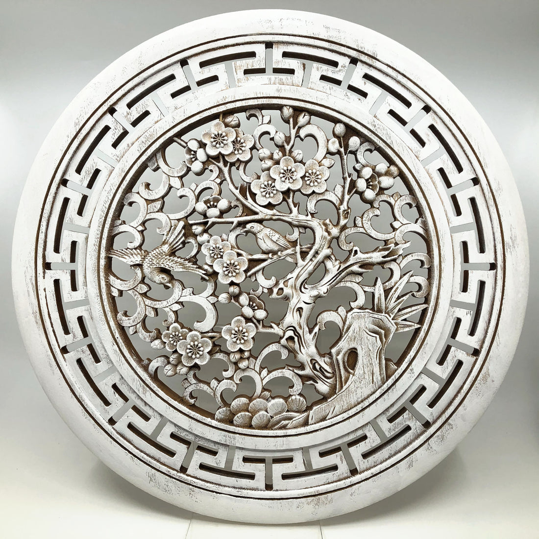Magpies and Plum Blossoms Big Wooden Carving