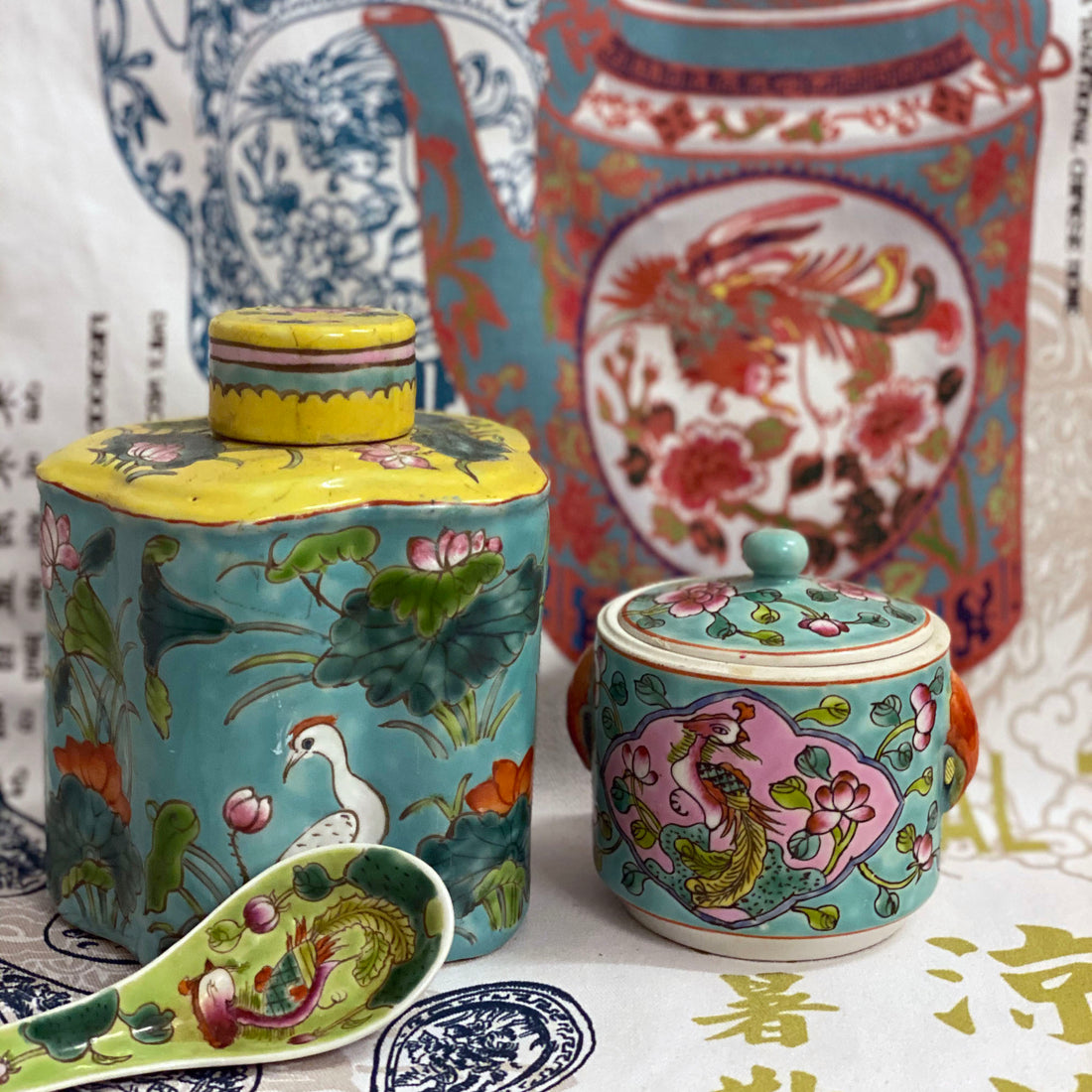 Peranakan Teapot Tea Towel