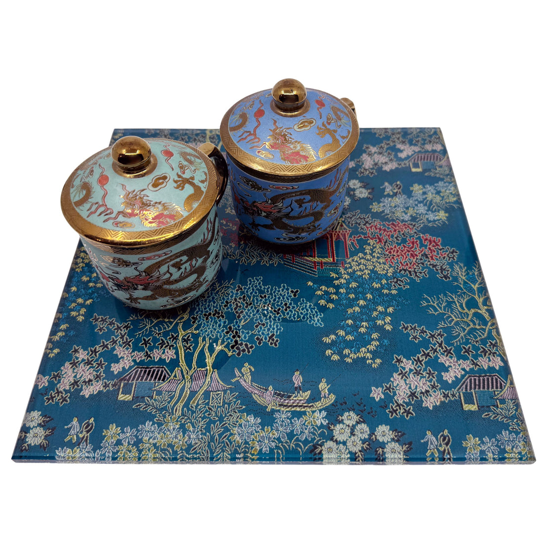 Silk Brocade Glass Trivet