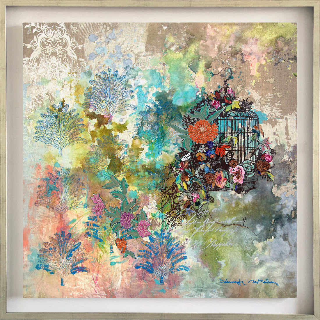 Summer Birdcage Canvas Print (74x74 cm)