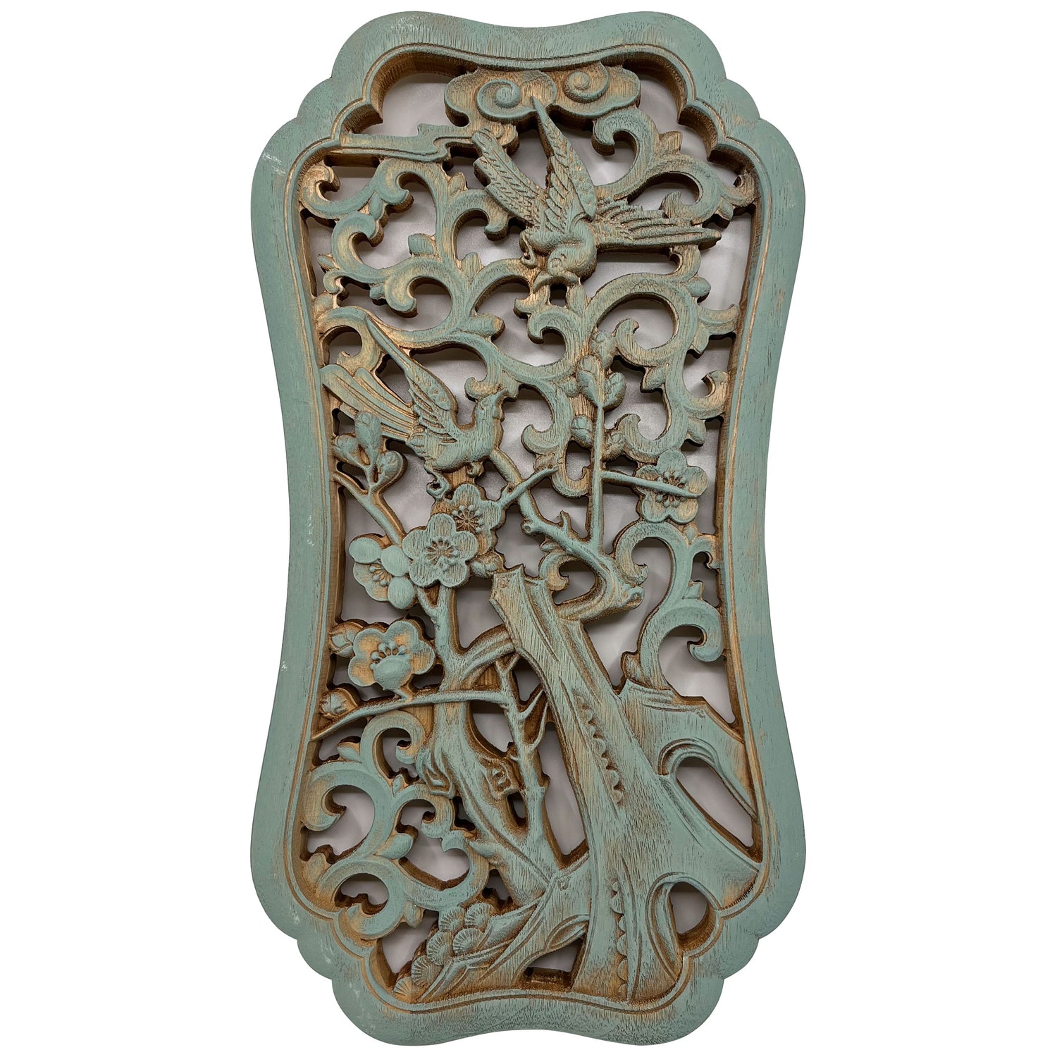 Plum Blossoms Wooden Carving